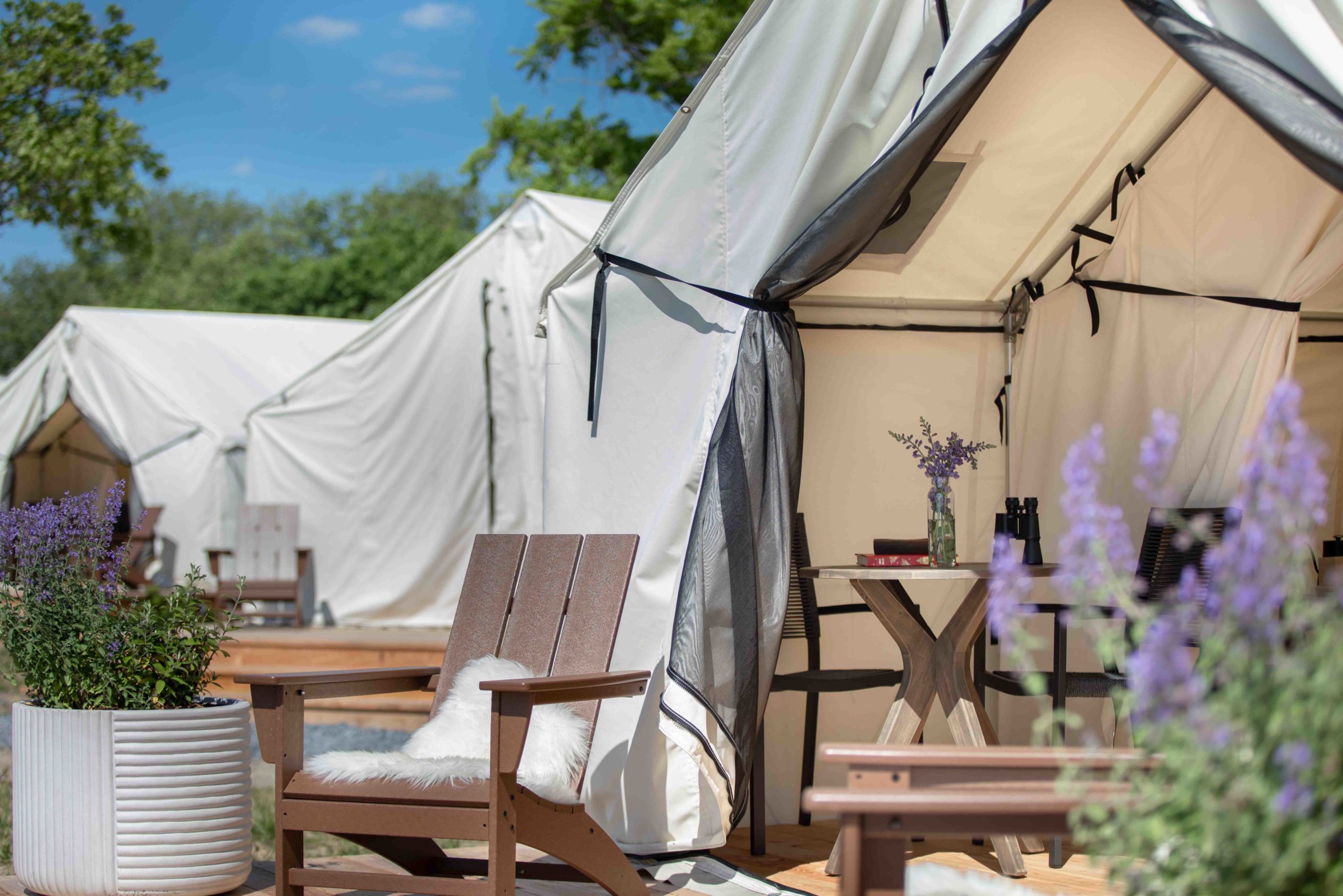 Camp with chair