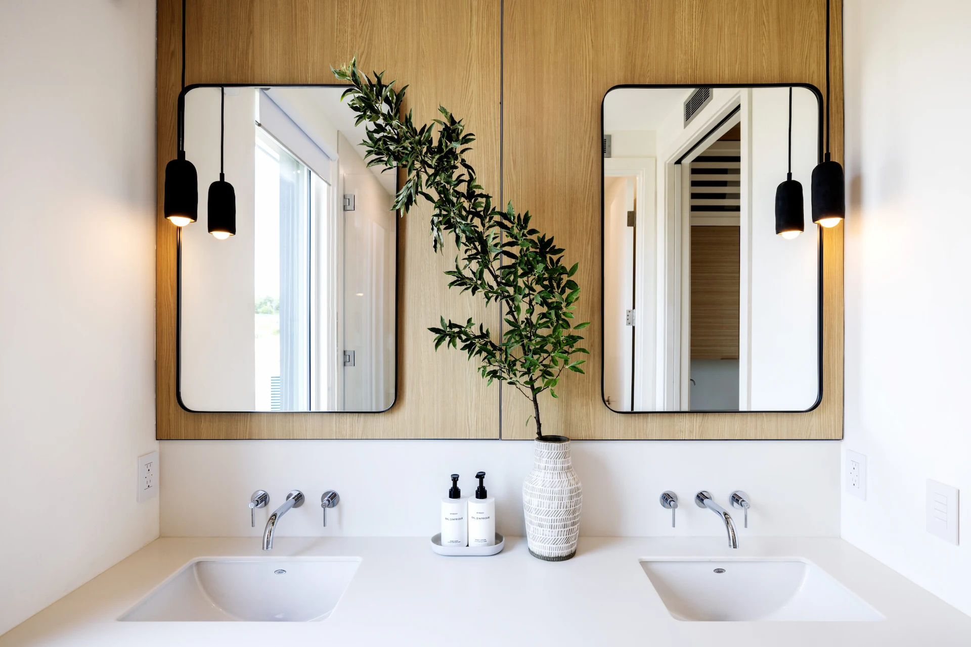 Outlook Liberty Suite bathroom custom vanity at Governors Island by Collective Retreats