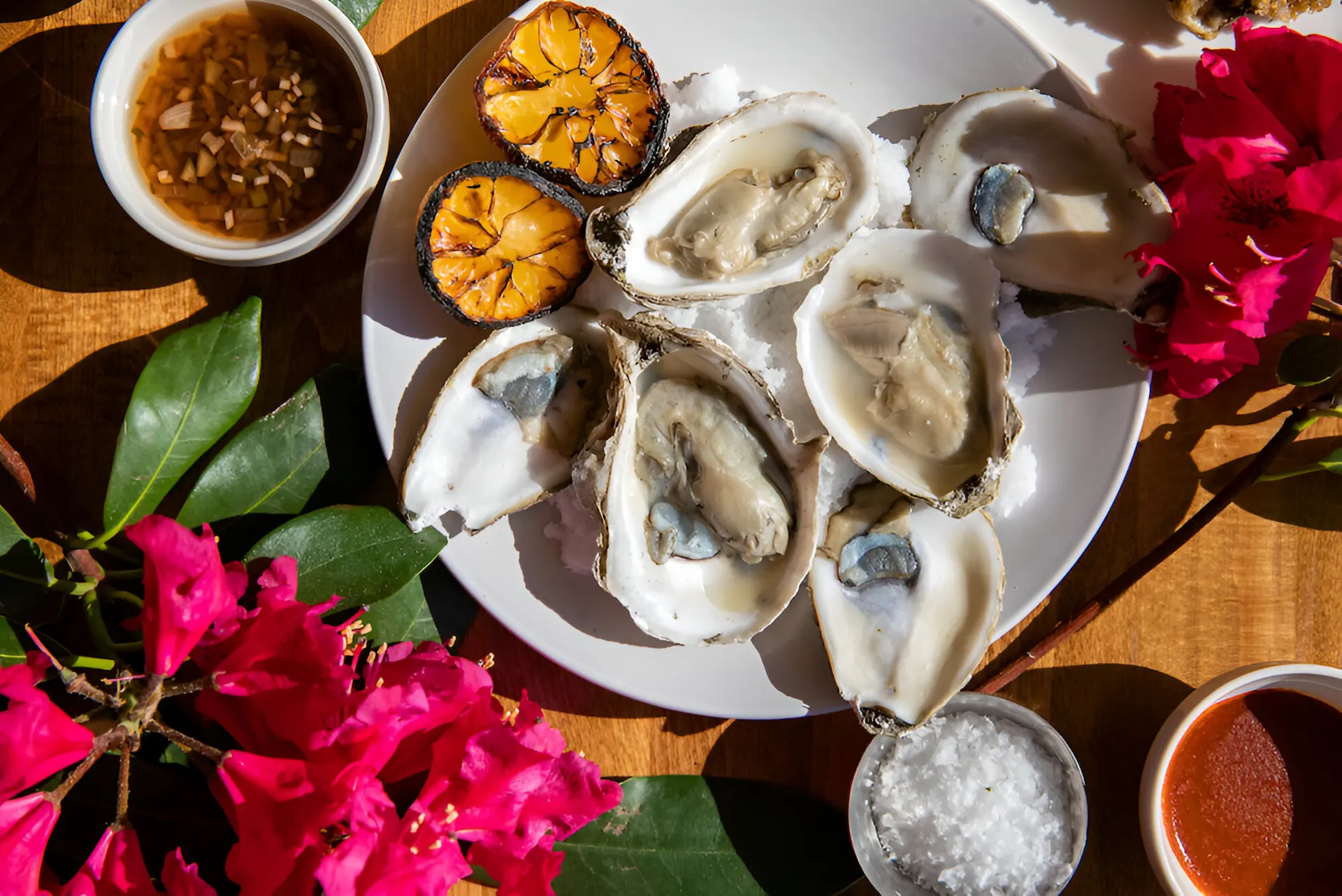 Fresh oysters plate